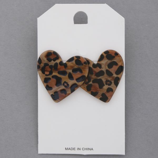 LEOPARD HEART POST EARRING