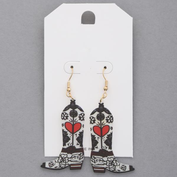 WESTERN STYLE BOOTS DANGLE EARRING