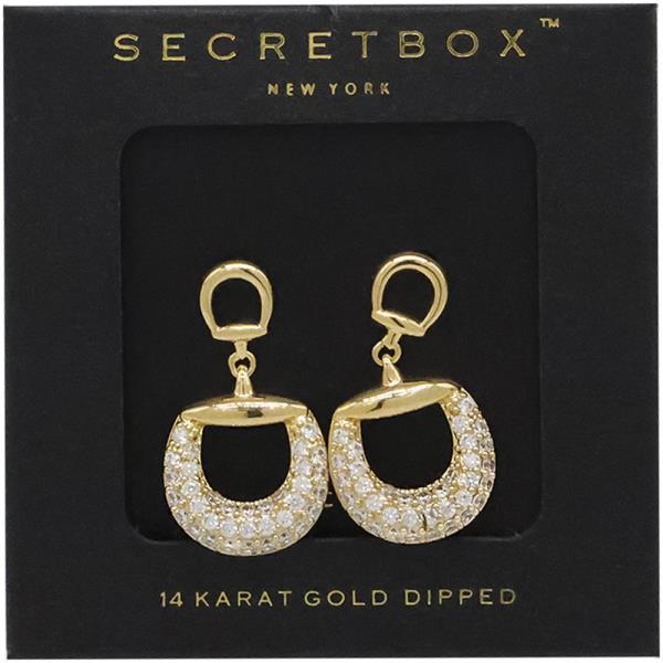 SECRET BOX 14K GOLD DIPPED DANGLE EARRING