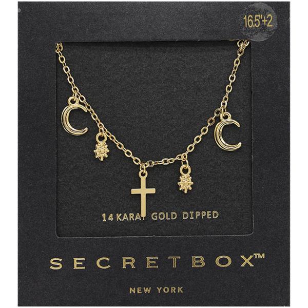 SECRET BOX 14K GOLD DIPPED MULTI CHARM NECKLACE