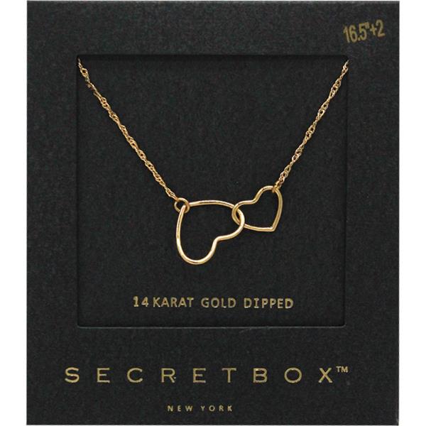 SECRET BOX 14K GOLD DIPPED HEART LINK NECKLACE