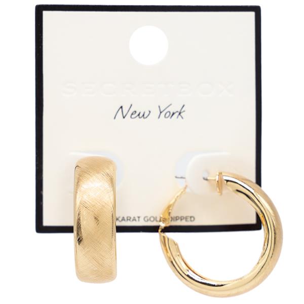 SECRET BOX 14K GOLD DIPPED HOOP EARRING