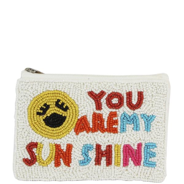 SEED BEAD YOU ARE MY SUN SHINE MINI COIN PURSE BAG