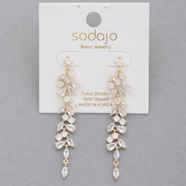 SODAJO CZ GOLD DIPPED DROP EARRING