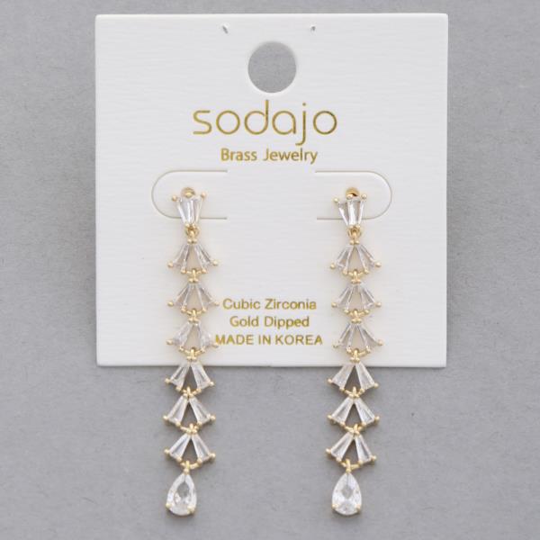 SODAJO CZ GOLD DIPPED DROP EARRING