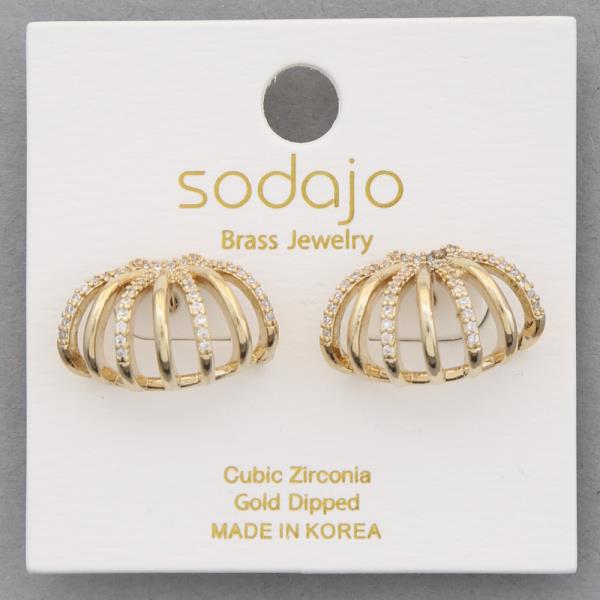 SODAJO CZ GOLD DIPPED SHELL EARRING