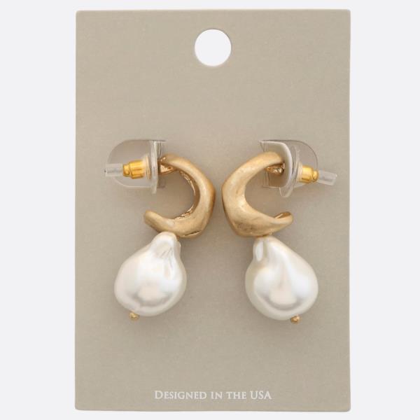 OPEN HOOP PEARL BEAD EARRING