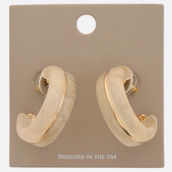 ACETATE DOUBLE OPEN HOOP EARRING