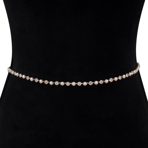 RHINESTONE PEARL HOOK BELT