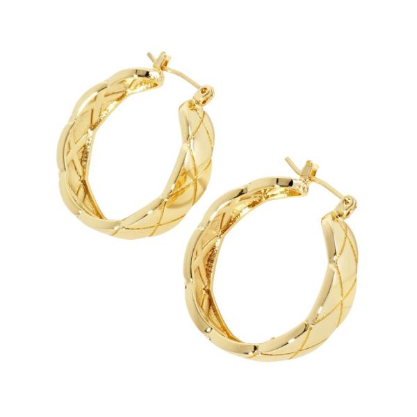 METAL LINE TEXTURED HOOP EARRING