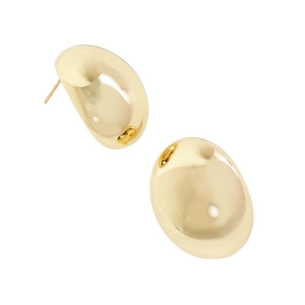 METAL PUFFY ROUND STUD EARRING