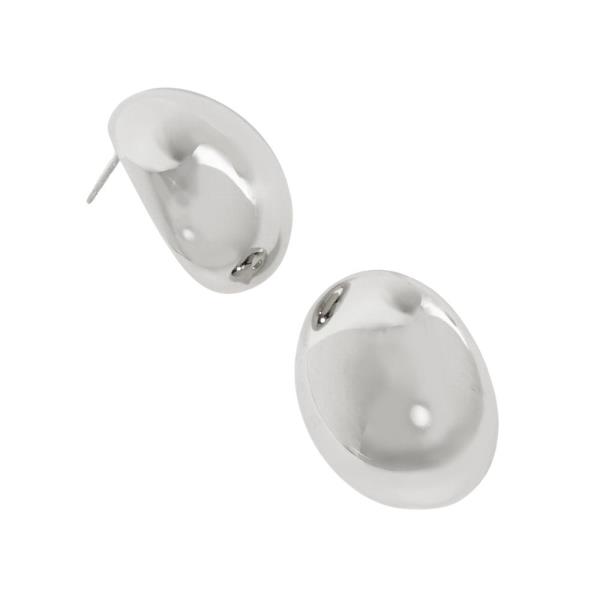 METAL PUFFY ROUND STUD EARRING