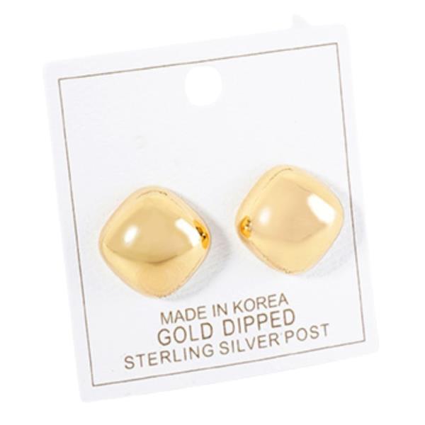 METAL PUFFY SQUARE STUD EARRING