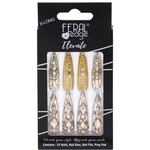 FERAL EDGE X LONG ELEVATE DESIGN4 NAIL DECORATION SET