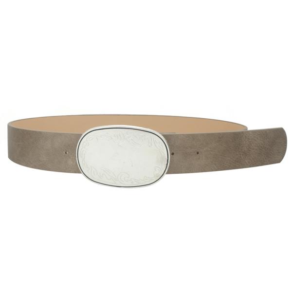 MENS FAINTLY ETCHED ROUNDED BUCKLE BELT