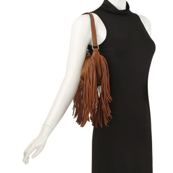 SMOOTH FRINGE SHOULDER BAG