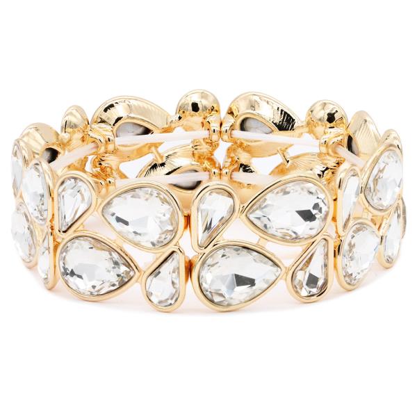 TEARDROP LINK RHINESTONE BRACELET