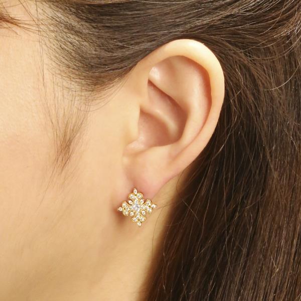 14K GOLD/WHITE GOLD DIPPED MICROPAVE STARS STUD EARRING