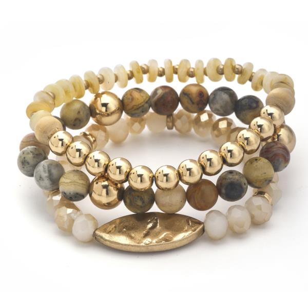 MULTI MIX BEAD STRETCH BRACELET SET