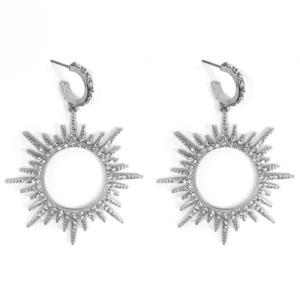 RHINESTONE SUNBURST DANGLE EARRING