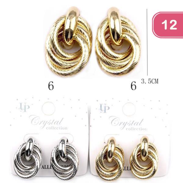 METAL ROUND POST EARRING (12 UNITS)