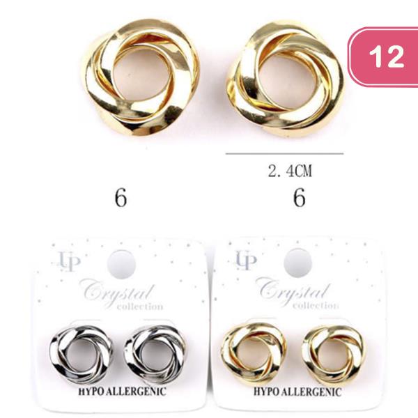 METAL ROUND POST EARRING (12 UNITS)