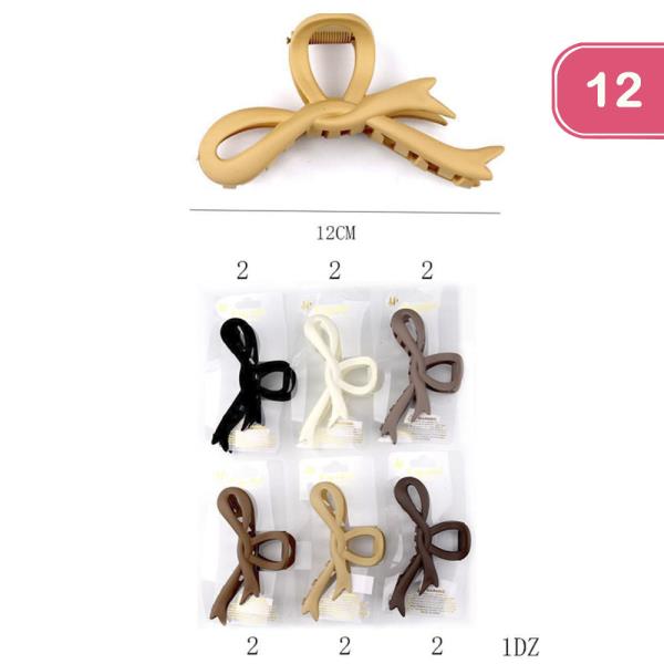 BOW HAIR CLAW CLIP (12 UNITS)