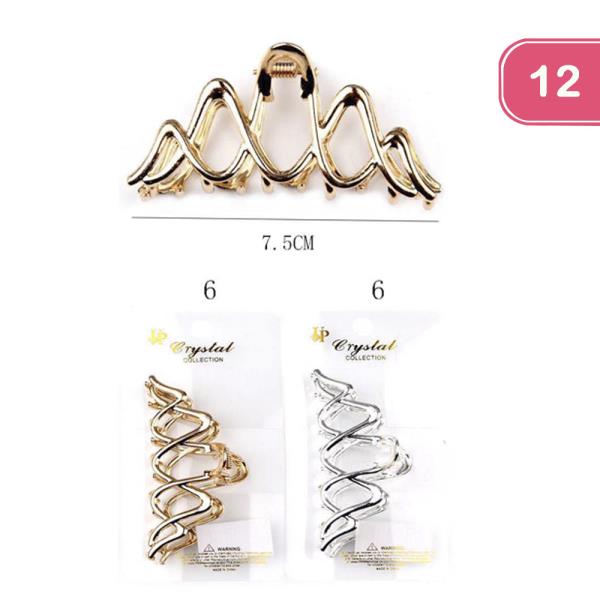 METAL HAIR CLAW CLIP (12 UNITS)