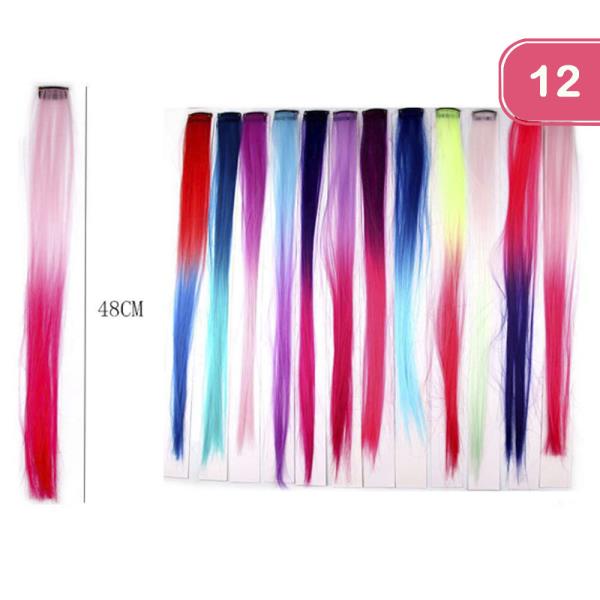 COLORED HAIR EXTENSION  (12 UNITS)