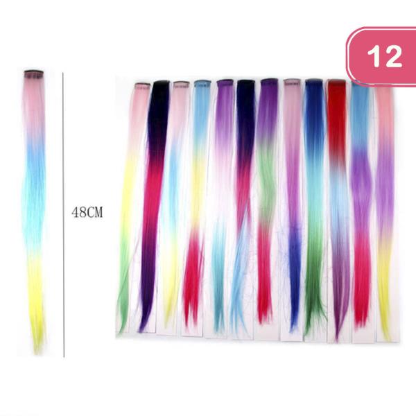 COLORED HAIR EXTENSION  (12 UNITS)