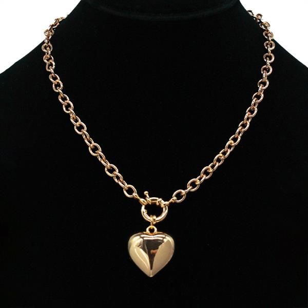 HEART CHARM LINK METAL NECKLACE