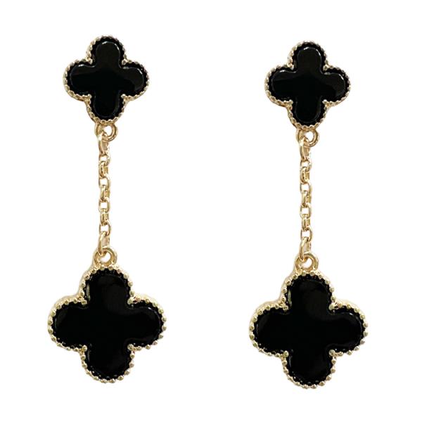 DOUBLE CLOVER CHAIN DANGLE EARRING