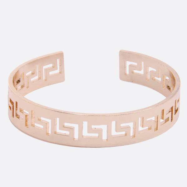 SODAJO GREEK PATTERN METAL GOLD DIPPED CUFF BRACELET