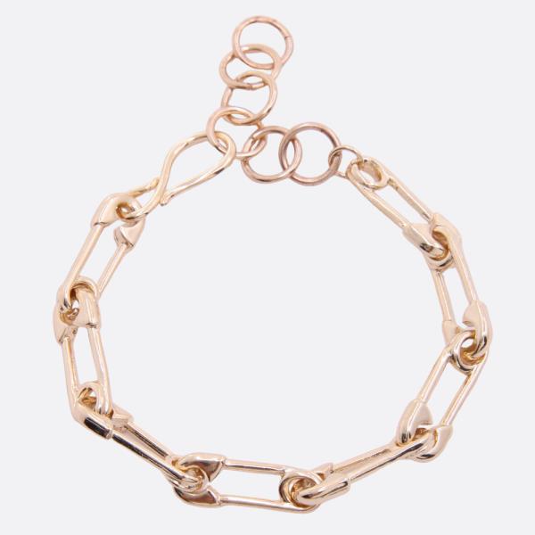 SODAJO SAFETY PIN LINK GOLD DIPPED BRACELET