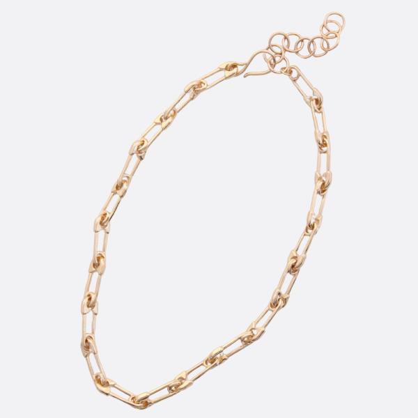 SODAJO SAFETY PIN LINK GOLD DIPPED NECKLACE