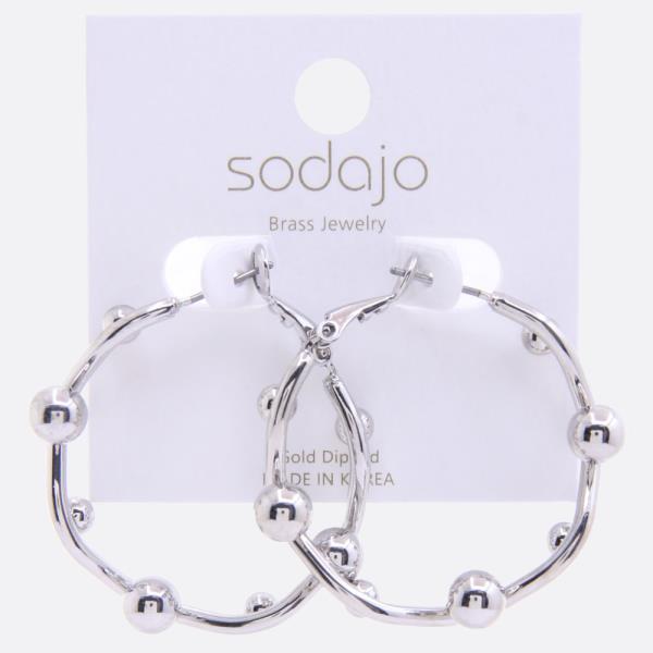 SODAJO BALL BEAD HOOP GOLD DIPPED EARRING