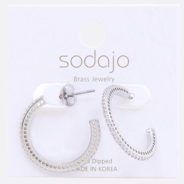 SODAJO CRYSTAL OPEN HOOP GOLD DIPPED EARRING