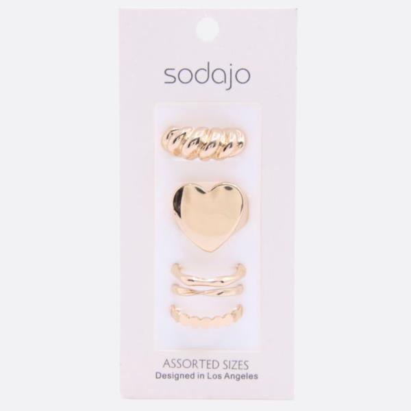 SODAJO HEART ASSORTED RING SET