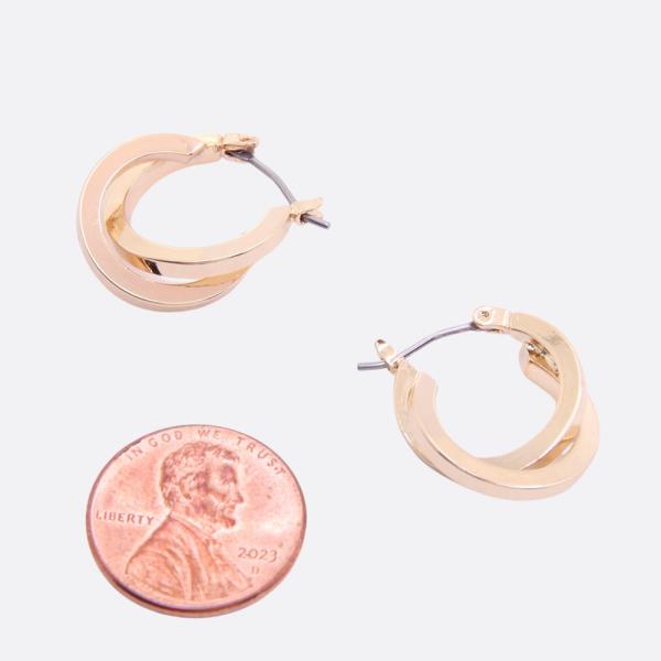 SODAJO DOUBLE HOOP GOLD DIPPED EARRING