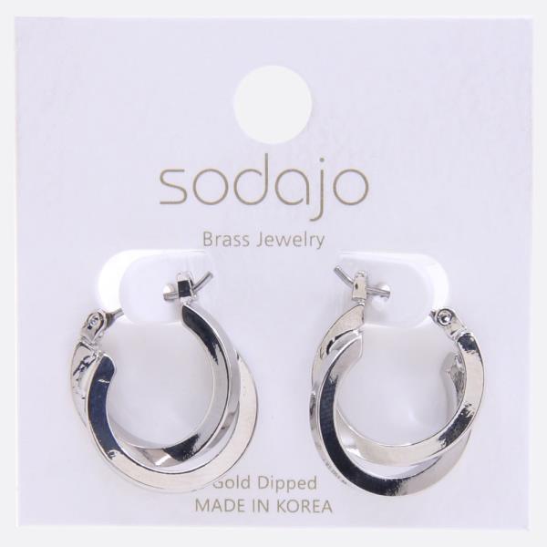 SODAJO DOUBLE HOOP GOLD DIPPED EARRING