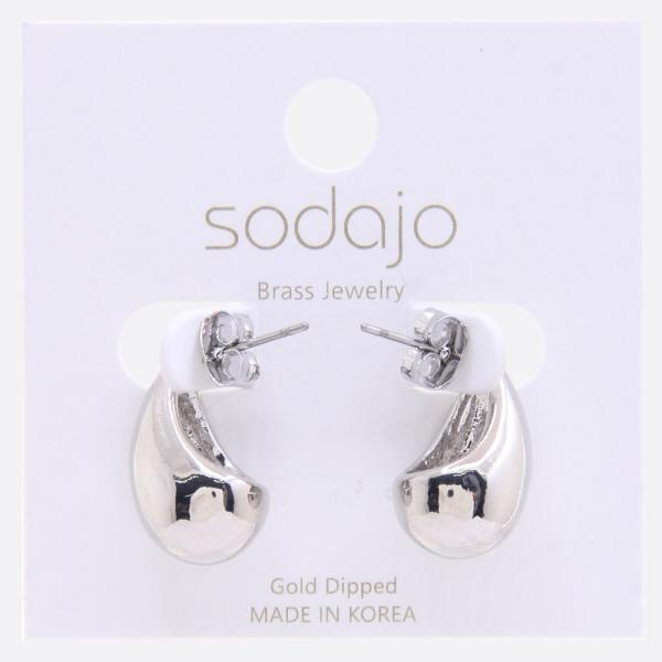 SODAJO TEARDROP DOME GOLD DIPPED EARRING