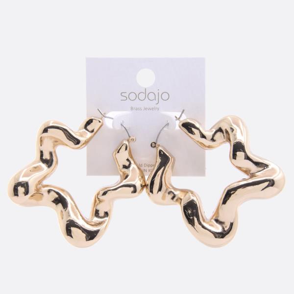 SODAJO STAR HOOP GOLD DIPPED EARRING