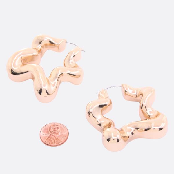 SODAJO STAR HOOP GOLD DIPPED EARRING