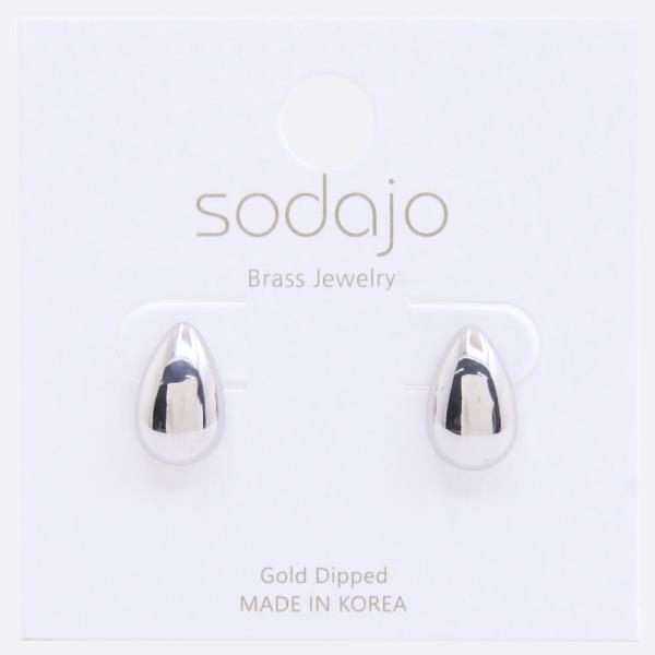 SODAJO TEARDROP METAL GOLD DIPPED EARRING