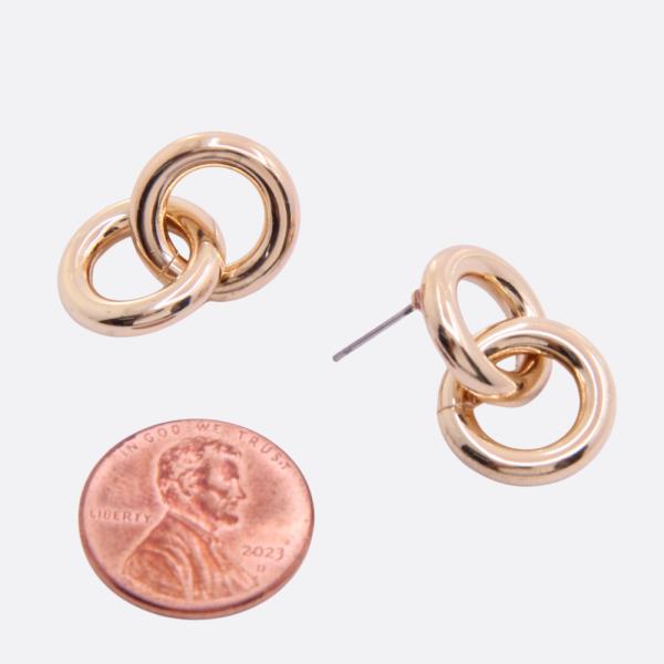 SODAJO DOUBLE CIRCLE GOLD DIPPED EARRING