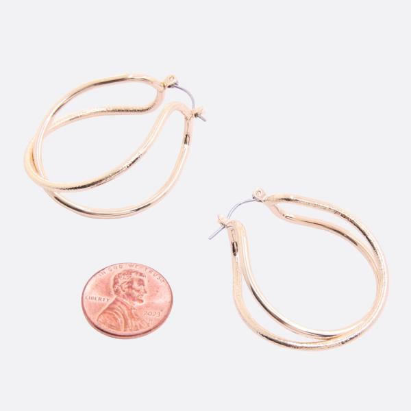 SODAJO WIDE TEARDROP GOLD DIPPED HOOP EARRING