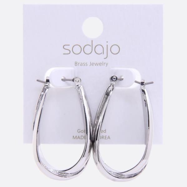 SODAJO LONG OVAL GOLD DIPPED EARRING