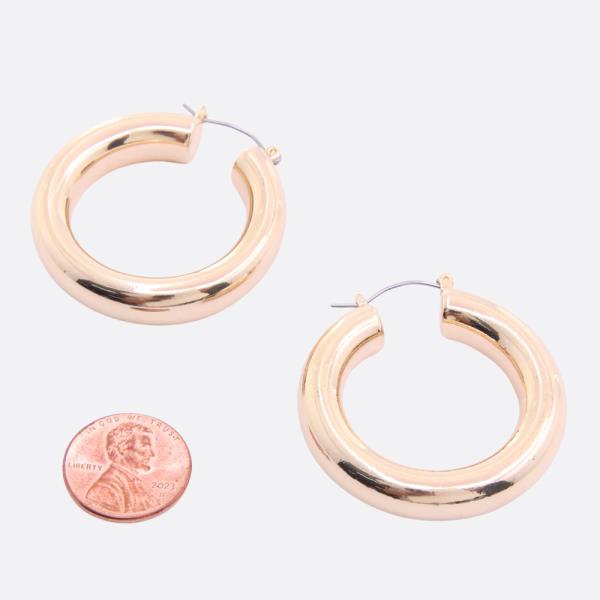 SODAJO PIPE HOOP GOLD DIPPED EARRING