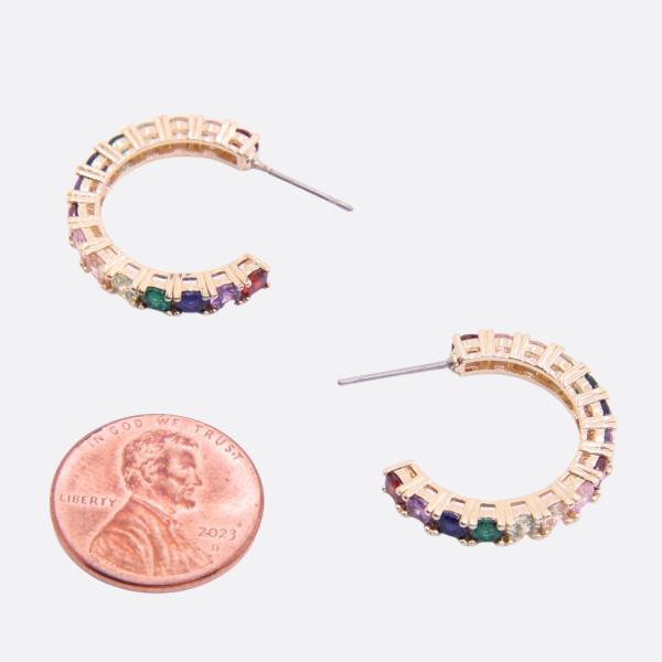 SODAJO CRYSTAL OPEN HOOP GOLD DIPPED EARRING