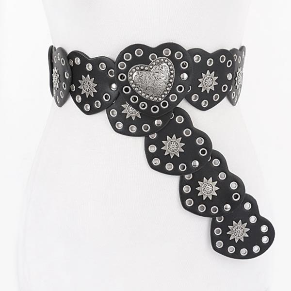 FAUX LEATHER HEART SHAPE VINTAGE BELT